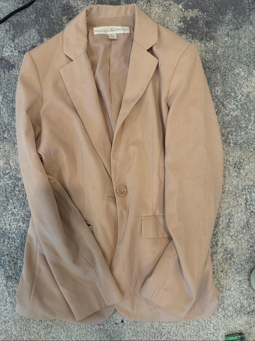 Boston Proper Beige Single-Button Tailored Blazer size small